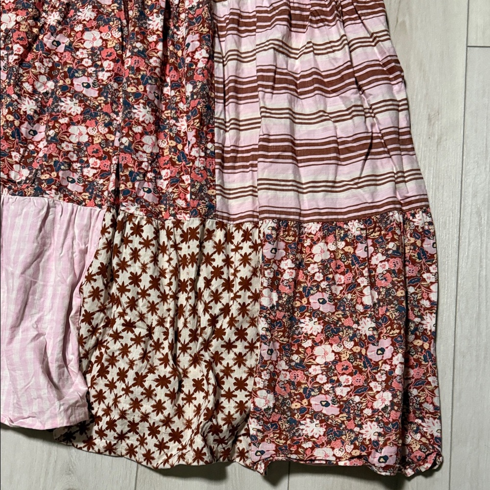 Women’s Vintage Floral Patchwork Skirt - elastic waist band. 33 “ long Size M - Picture 4 of 11
